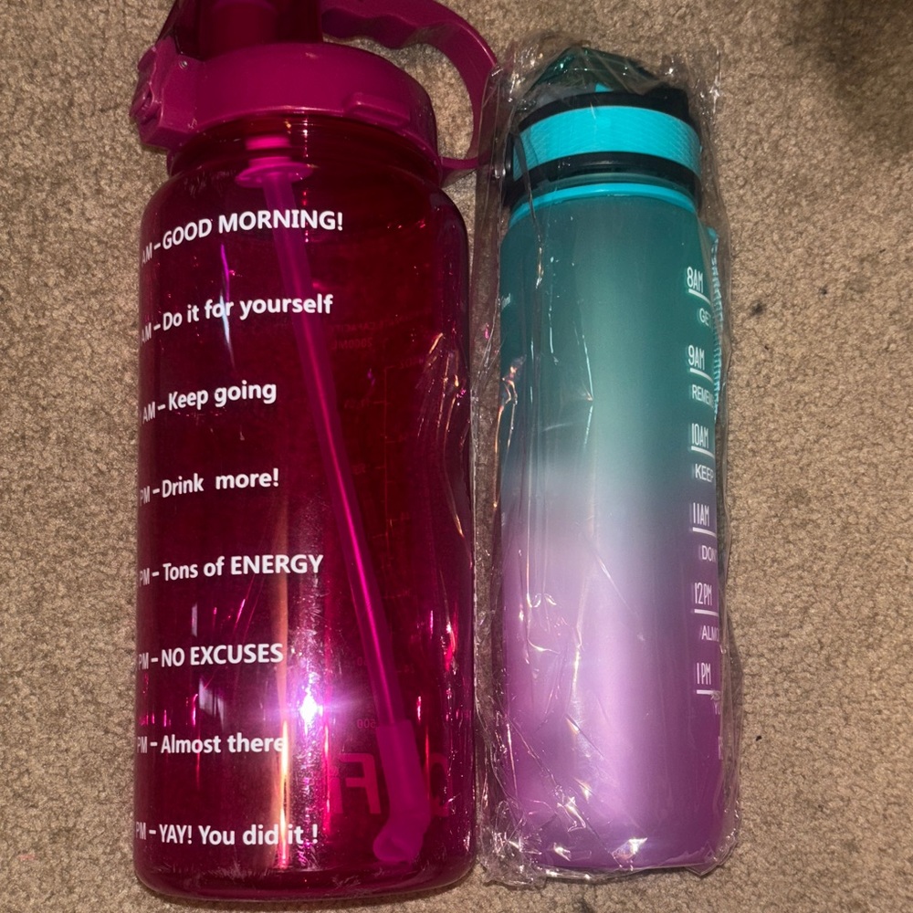 Pink and Teal Gradient Water Bottles